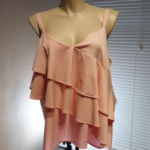 Cute 18 Pink Eloquii Ruffle top